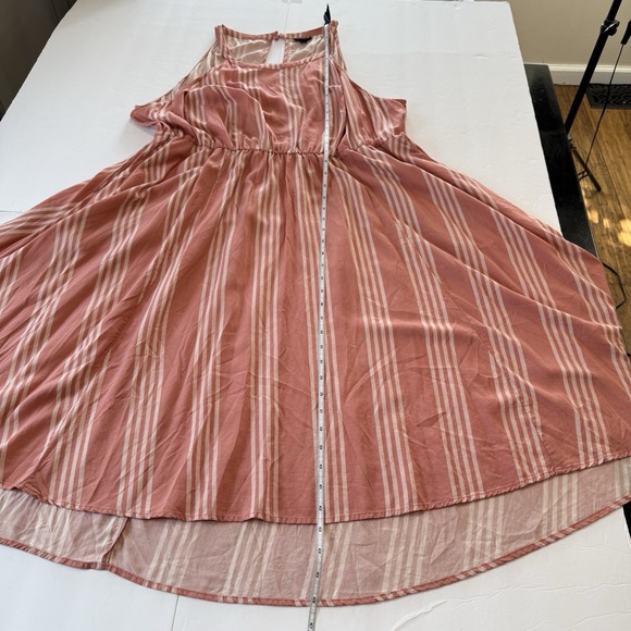 Torrid Peach Striped A Line Sleeveless Challis Dress Size 3X Pockets - Picture 10 of 11